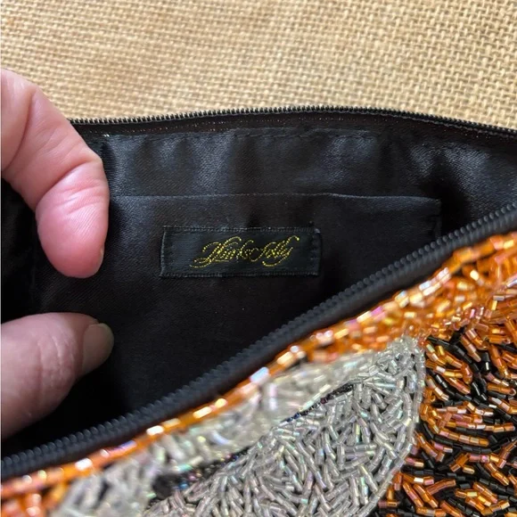 Kirk’s Folly Beaded Witch Clutch - Orange and Black - Witch Halloween Spooky - Picture 4 of 5